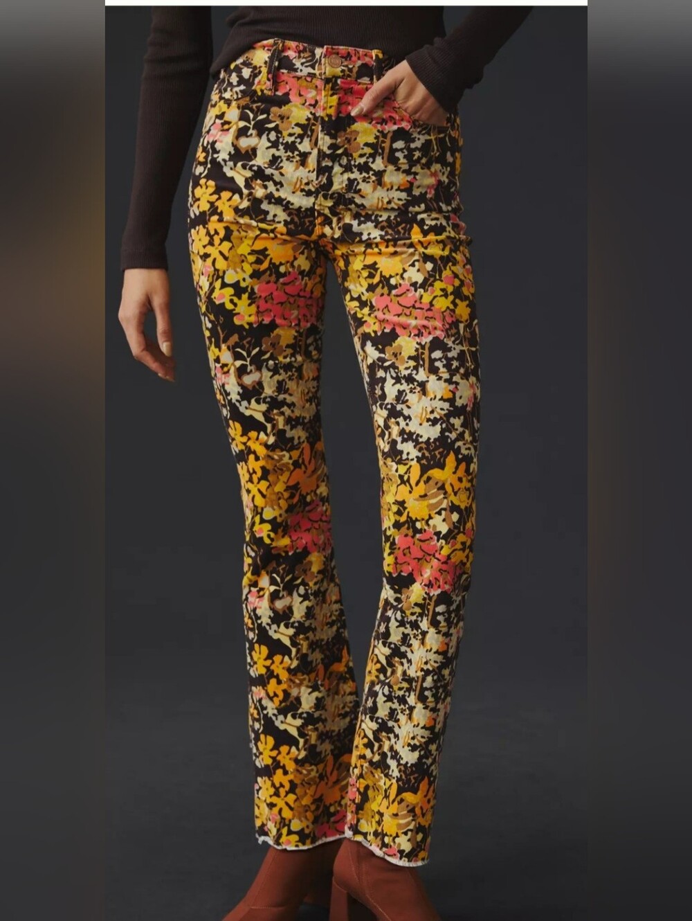 MOTHER The Hustler High-Rise Ankle-Fray Corduroy Pants